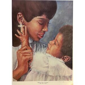 Near the Cross Glen C. Moore Vintage Print 1991 - Signed - African American Art